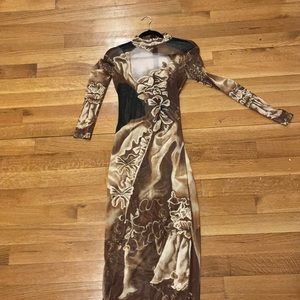 Long sleeve see through dress